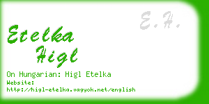 etelka higl business card